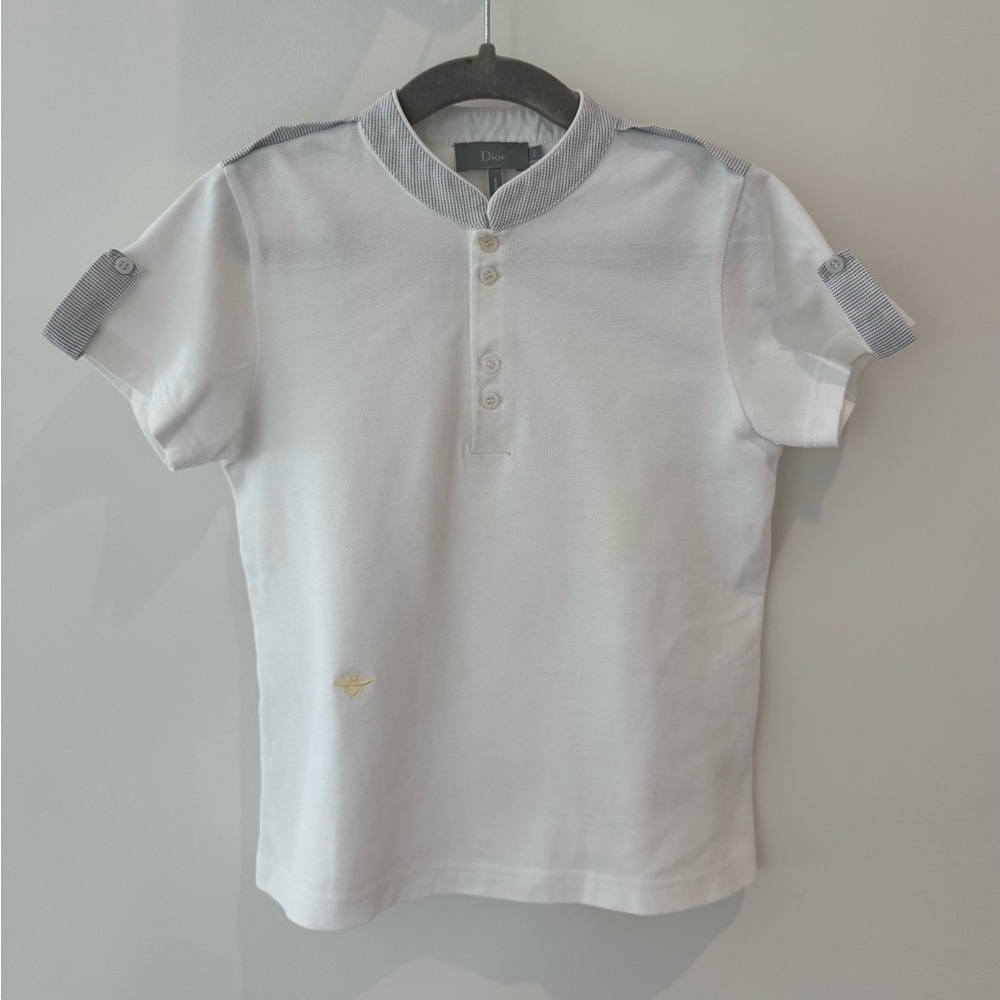 Dior White and Gray Kids Button Down Shirt